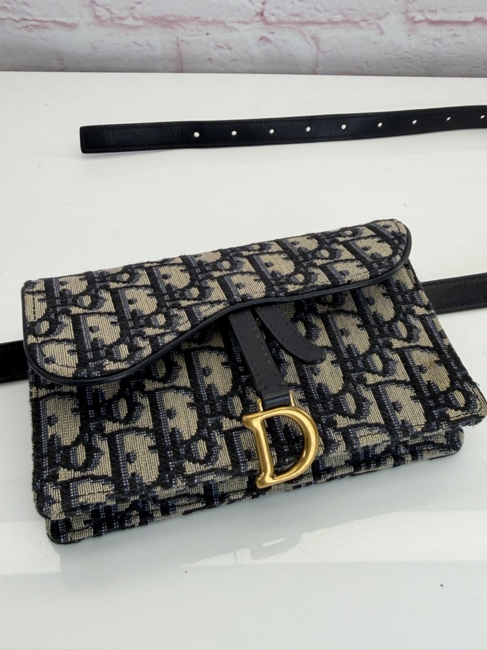 Christian Dior Oblique Navy Saddle Belt Bag - Picture 4 of 15